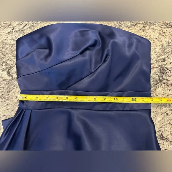 Max and Cleo Mariner Blue Strapless Tiered Ruffle Cocktail Dress Size 8 - Picture 5 of 13